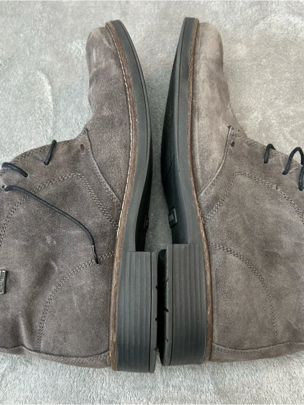Nordstrom Mens Shop Suede Lace Up Grayson Ankle Boots Gray Size 10.5 US or 44 EU